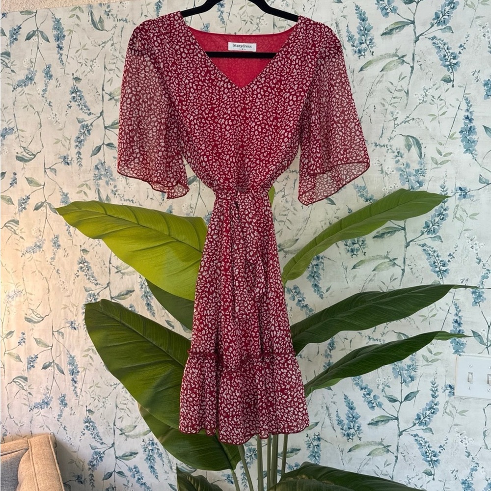Floral Red Dress